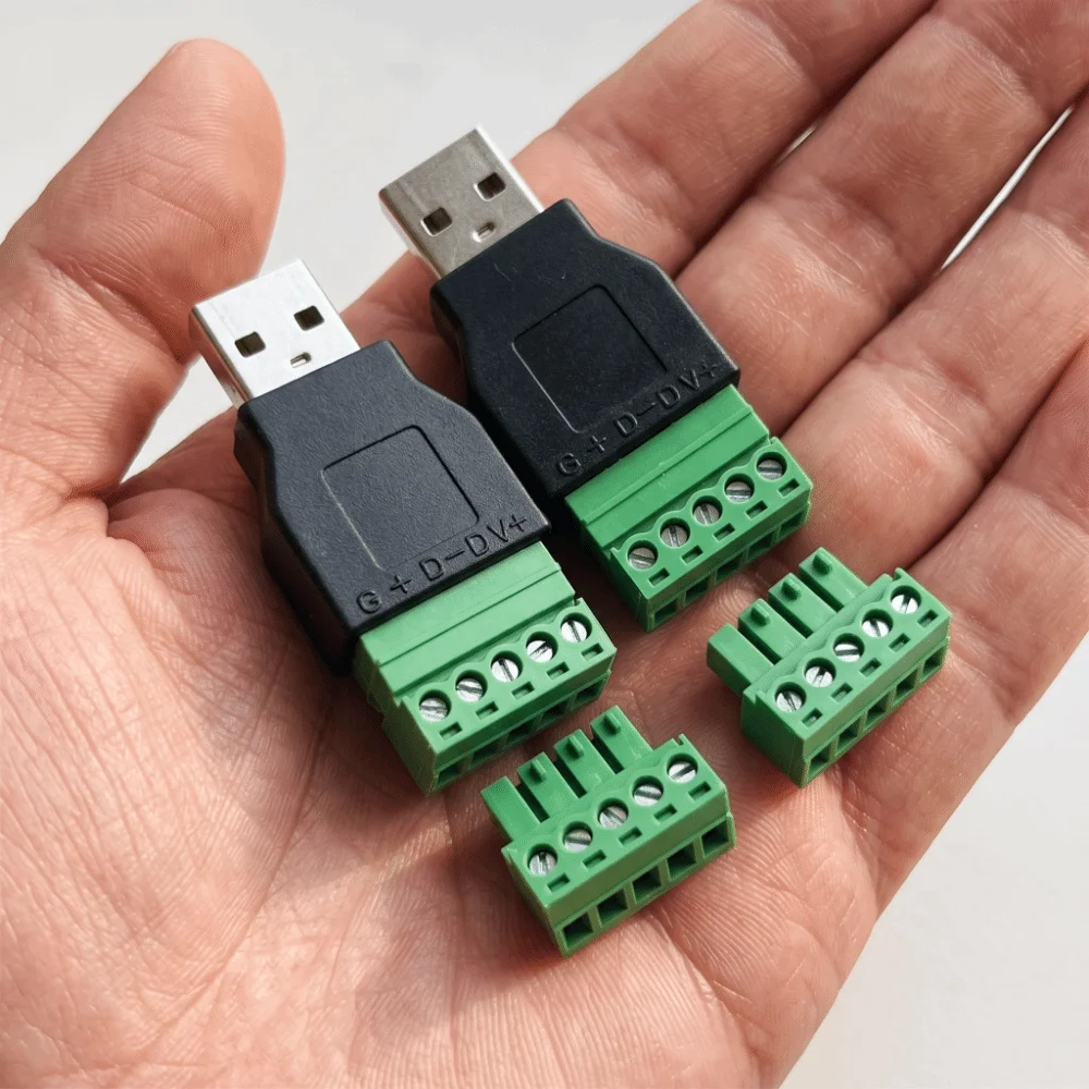 With 5 Pin Screw USB Connector Male/Female With Shield 5 Pin USB Plug Type a Solderless 5 Pin Screw Terminal For Computer