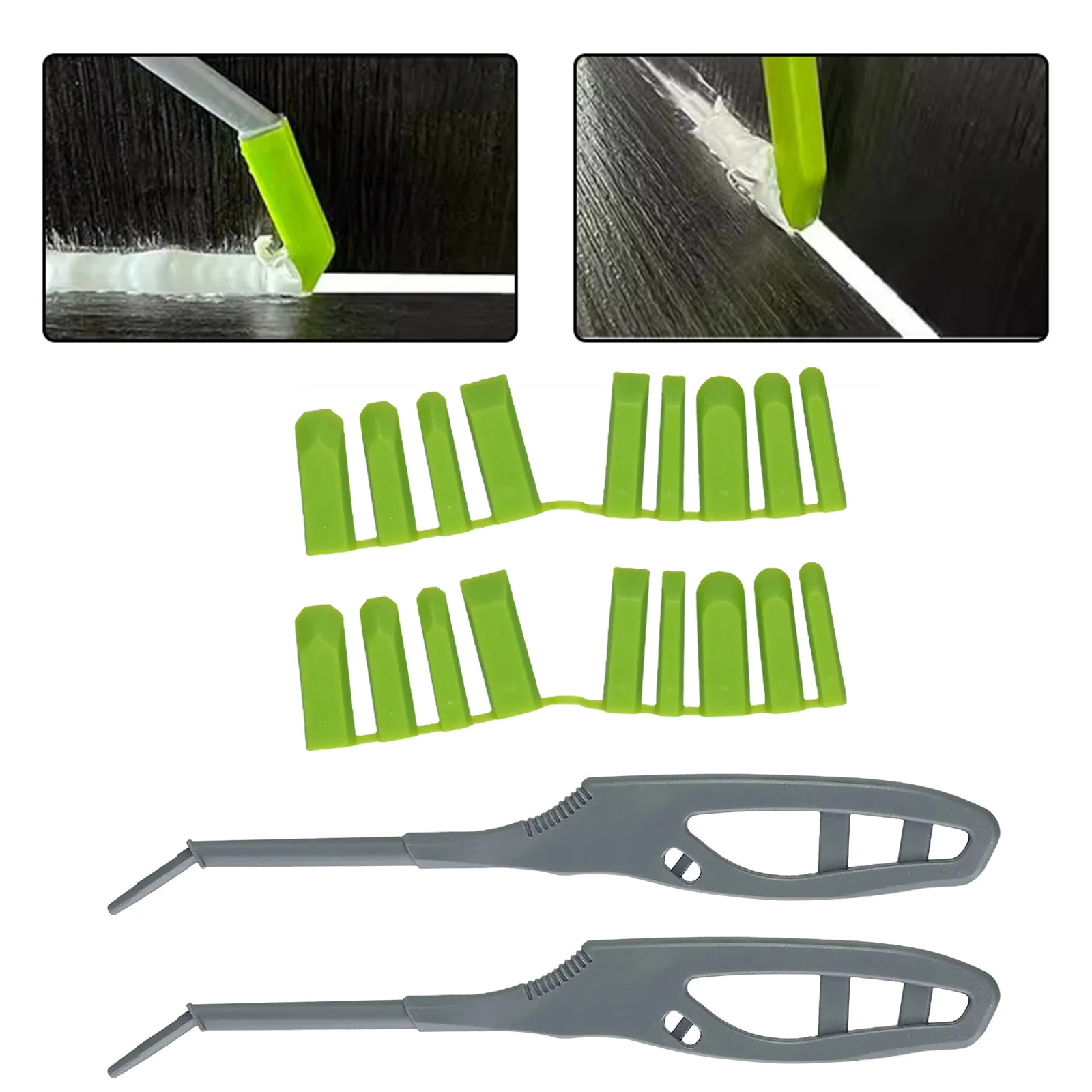 2pcs 9 In 1 Silicone Seam Tools Caulking Tool Caulk Smoothing Tool Reusable Caulking Scraper Glue Scraper Seam Cleaning