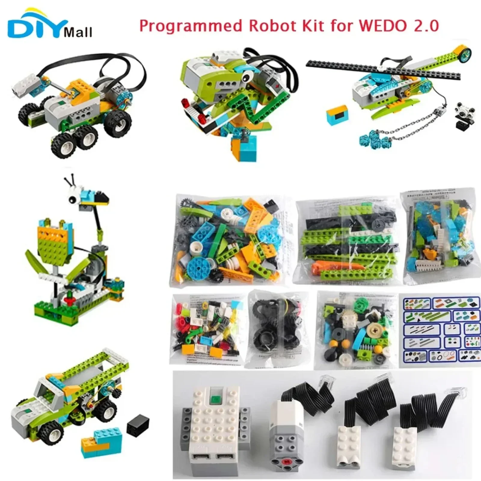 DIY Programming Robot Electronic Bricks Kit Compatible with Building Blocks System High-tech Educational Toy