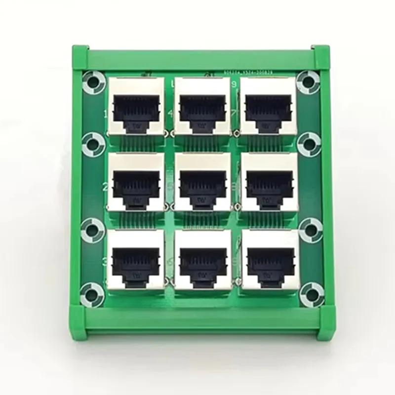RJ45 8P8C Jack 9-Way Buss Breakout Board,Terminal Block, Connector.