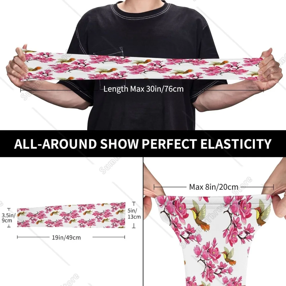 Mangas de brazo de colibrí de Magnolia rosa para hombres y mujeres: mangas de brazo deportivas de protección solar refrescante para cubrir los brazos