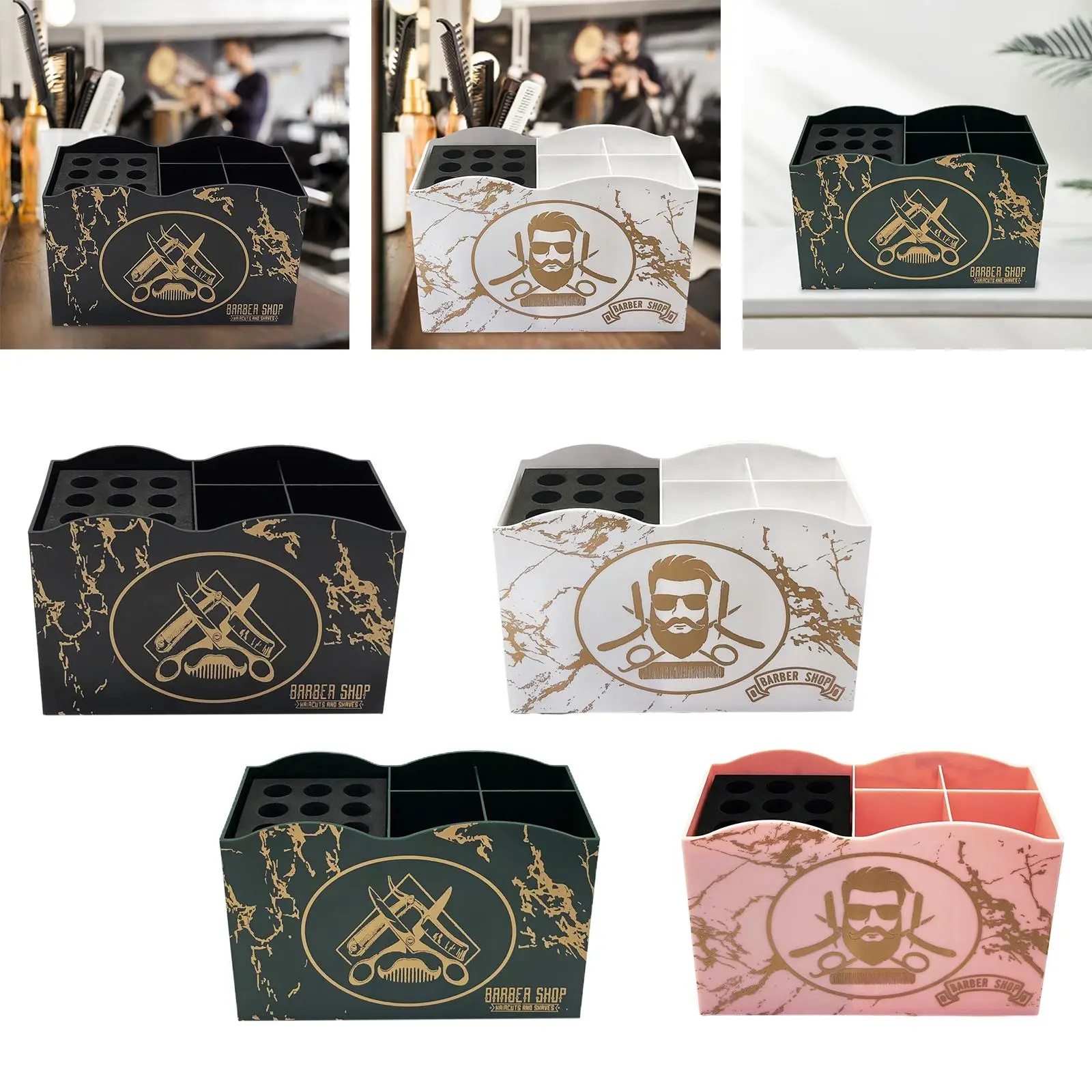 صندوق تخزين سعة كبيرة ، أداة تصفيف الشعر ، قابلة للإزالة ، مقص ، فرش