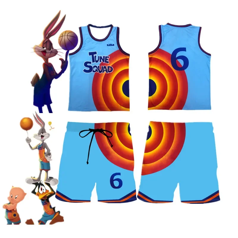 Movie basketball Kids Jersey Vest Shirt Shorts Cosplay James Tune Squad Suit Summer Boys Girls Fashion Sportswear Clothes JS2726