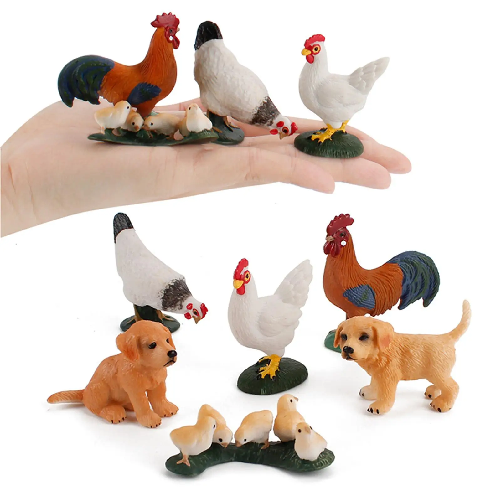 Ensemble de figurines d'animaux de ferme, jouets de grange pour garçons et filles âgés de 3, 4, 5, 6, 7, 8 ans