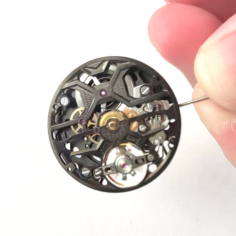 hangzhou 1A05A skeleton Fully automatic movement Black Silver 72hours power 28800/h 21 jewles