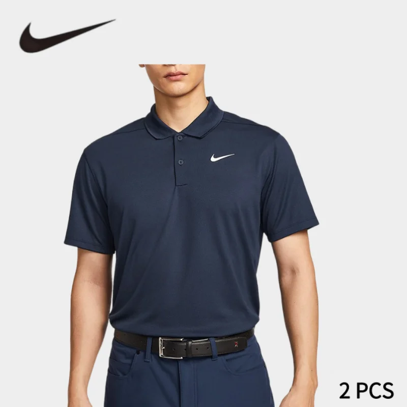 

Nike's new summer men's golf polo shirt with a v-neck and breathable short sleeves, model number DH0823-451