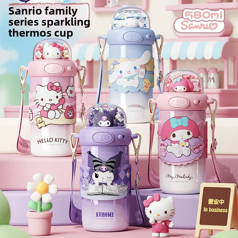 

Hello Kitty Sanrio Children's Insulated Cup High Appearance Cute Large Capacity 316 Stainless Steel Student Portable Straw Cup