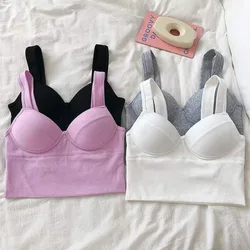 Tank Top Women Sports Crop Top 3D Fixed Cup Chest Pad Bra Sexy Camis for Women's Solid Color Camisole Summer Tops Women Clothing