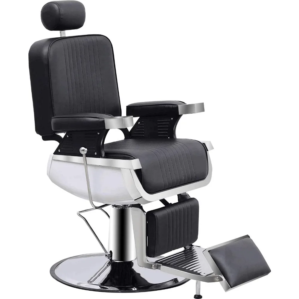 

Heavy Duty Vintage Barber Chair All Purpose Hydraulic Reclining Antique Salon Equipment for Barbershop Stylist