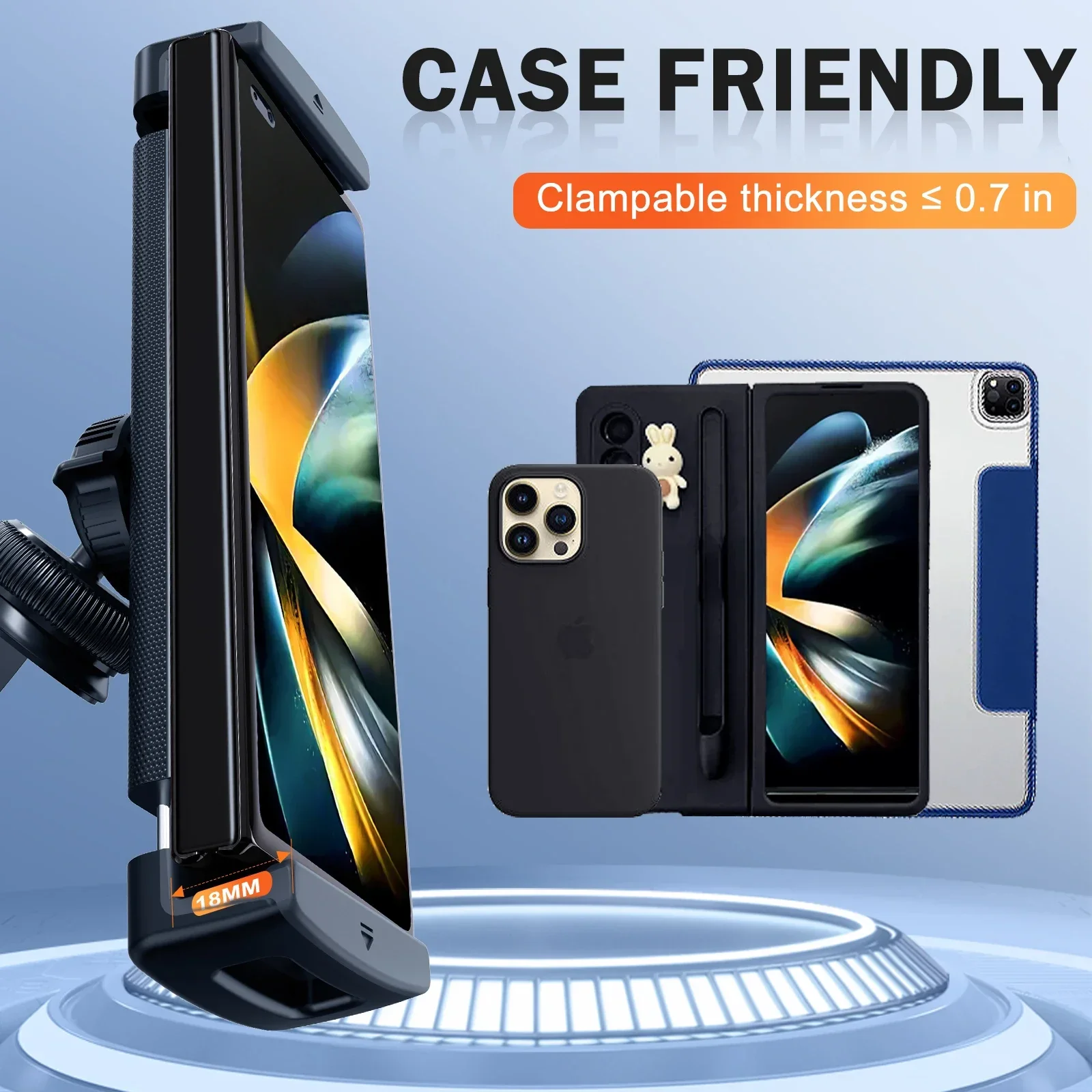 Oatsbasf 車載ホルダー エアベント用 ハンズフリータブレットスタンド Z Fold対応 スマホパッドマウント 車載アクセサリー 4.7～12.9インチデバイス用