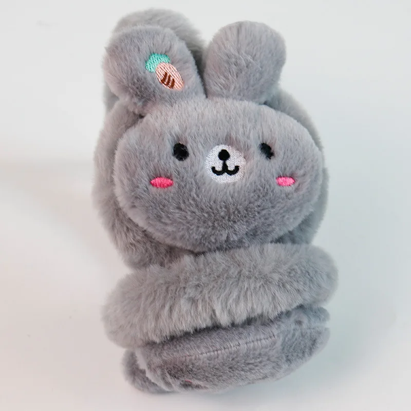 Penutup Telinga Hangat Musim Dingin Berbentuk Kelinci, Kucing, Beruang untuk Anak Perempuan, Penutup Telinga Kartun, Penutup Telinga Anti Dingin untuk Luar Ruangan, Pelindung Telinga