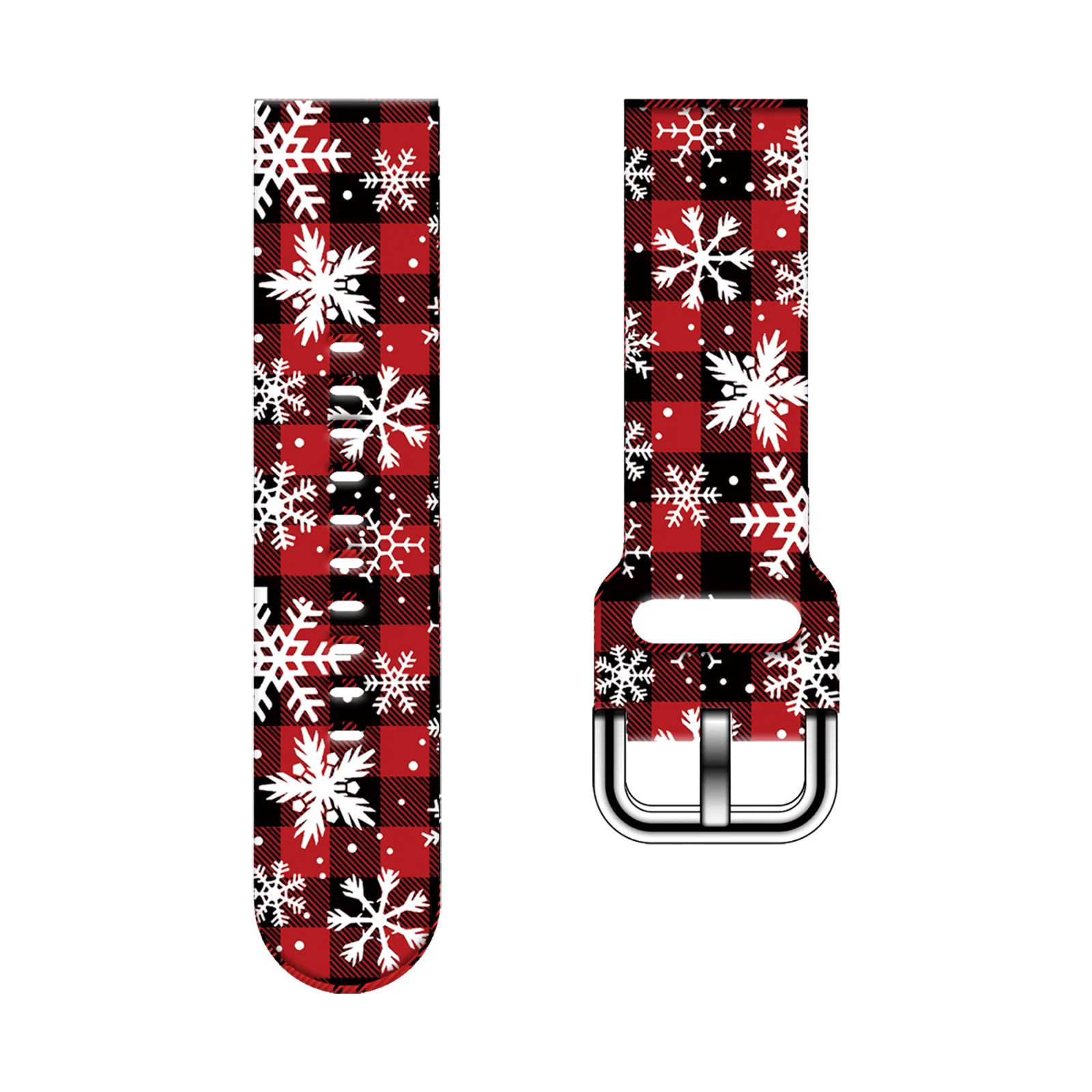 

20mm 22mm Snowflake Printed Strap for Samsung Galaxy 7/6/5 40mm 44mm Band Replaceable Bracelet 22mm for Xiaomi Amazfit Watchband