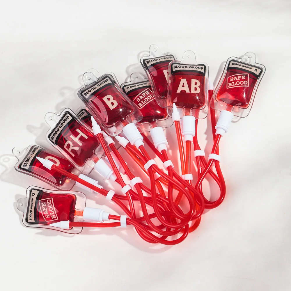 3pcs Halloween Blood Bag Acrylic Long Charms Gothic Plasma Pack Pendant for DIY Jewelry Making Earring Keychain Accessories
