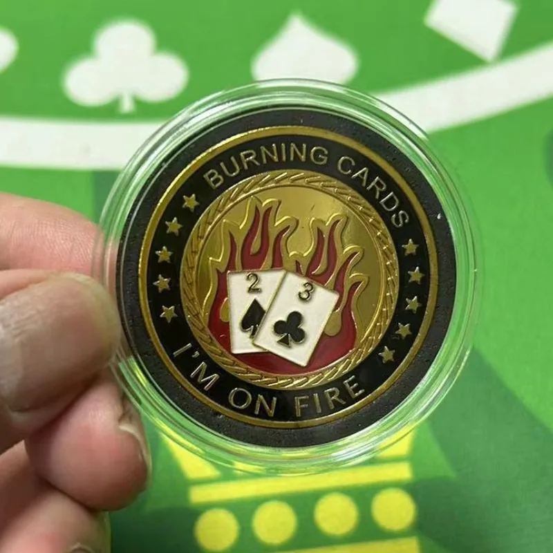 Lucky Poker Coin Card Guard Protector Poker Cards Good Luck Challenge Coin Casino Chips Dealer Token Souvenir Collectible Gifts, image 6