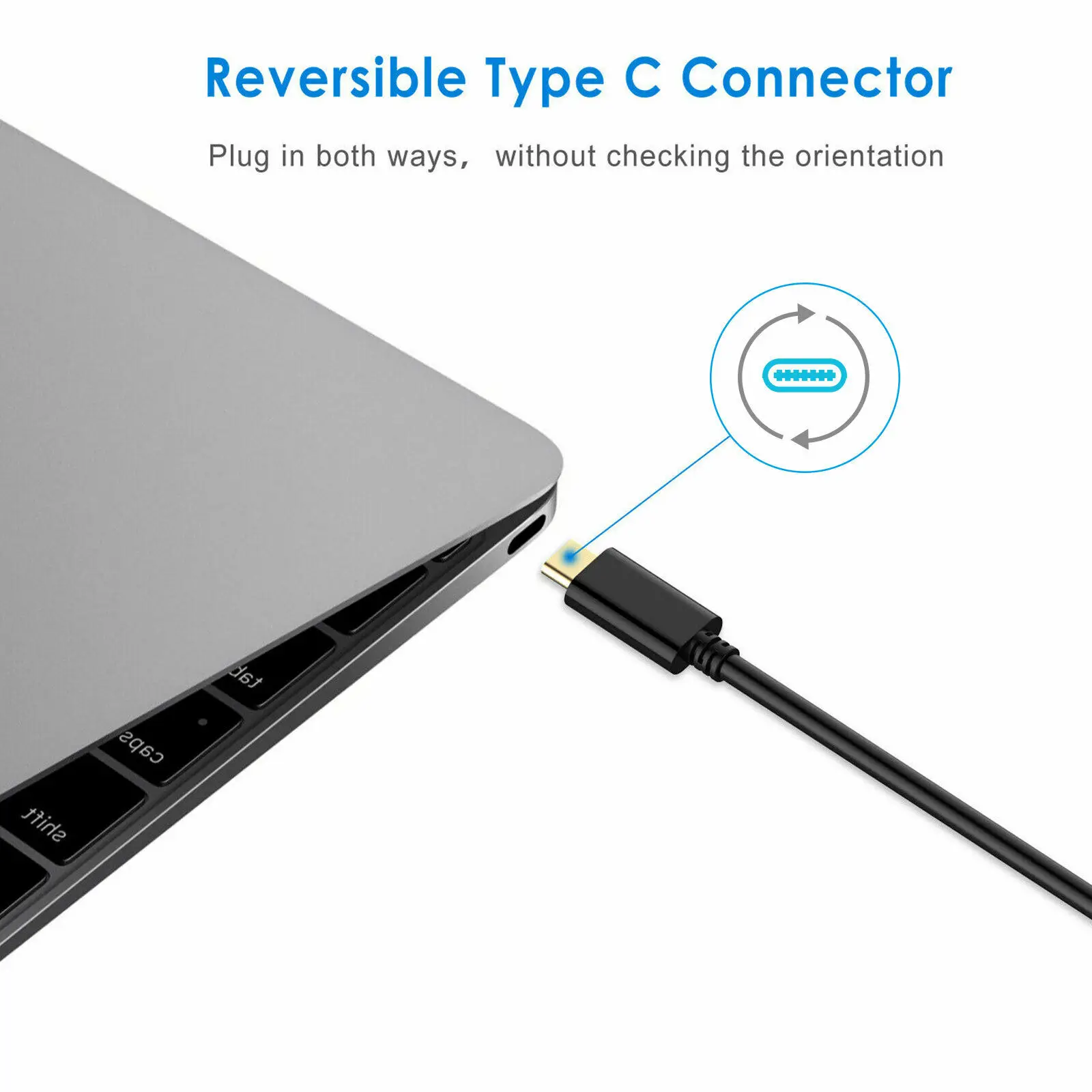 1Pc Portable USB-C to DisplayPort Cable 6FT/1.8M Black Solid High Quality 4K 60Hz Type-C Convert Standard DP For PC/TV