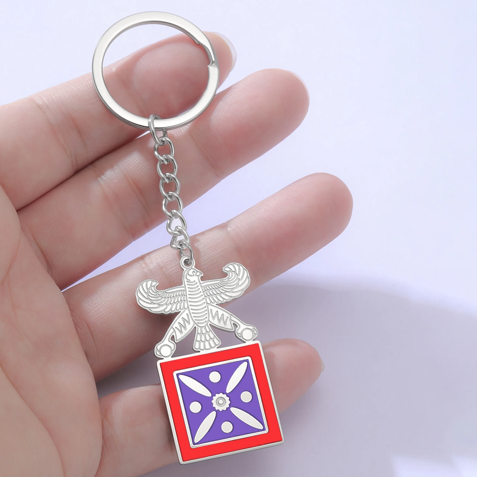 HIPEE Persian Falcon Derafsh Kaviani Keychain Stainless Steel Historical Persian Symbol Jewelry Accessory