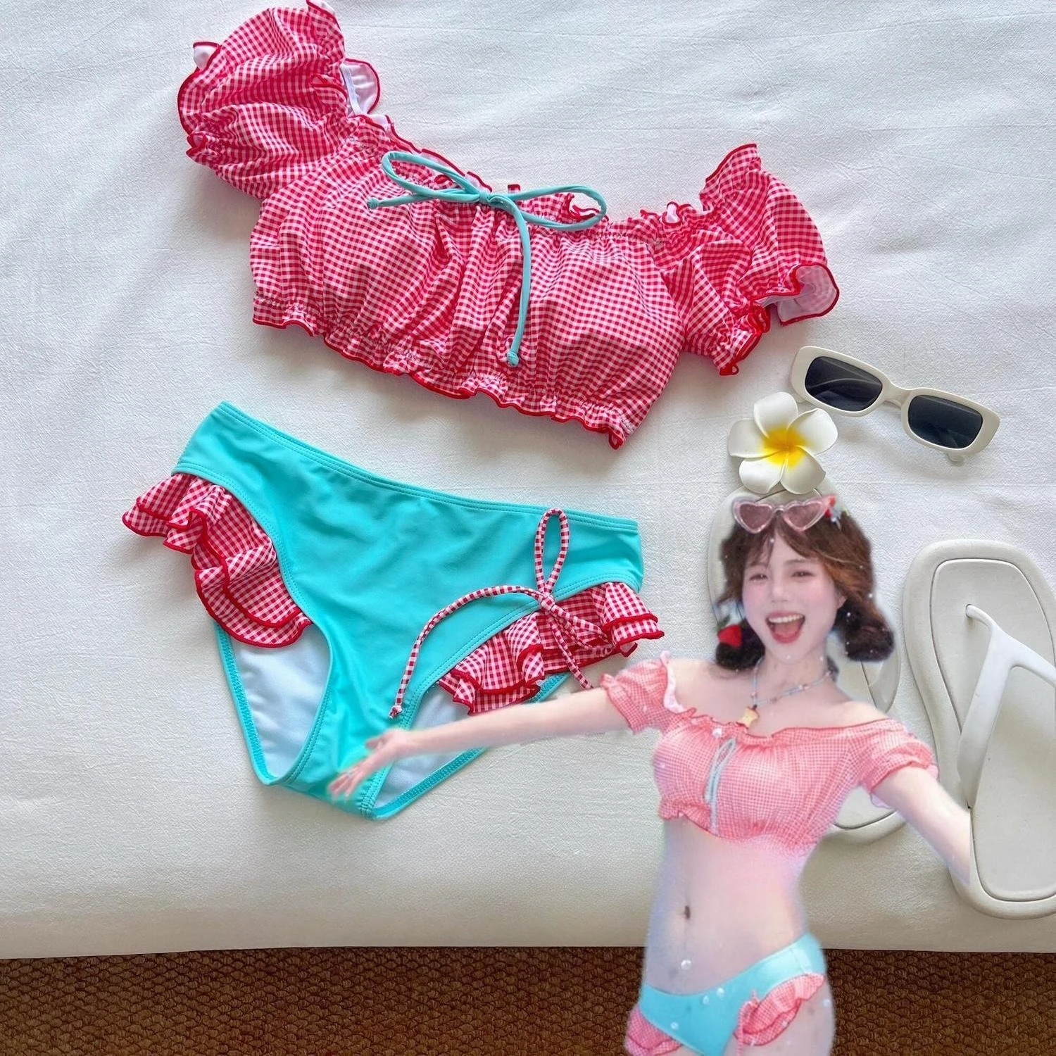 

Сексуальный комплект бикини, блестящие треугольные бикини, бандажный купальник, женский купальник из двух предметов, летнее бикини, новая пляжная одежда, бикини с эффектом пуш-ап