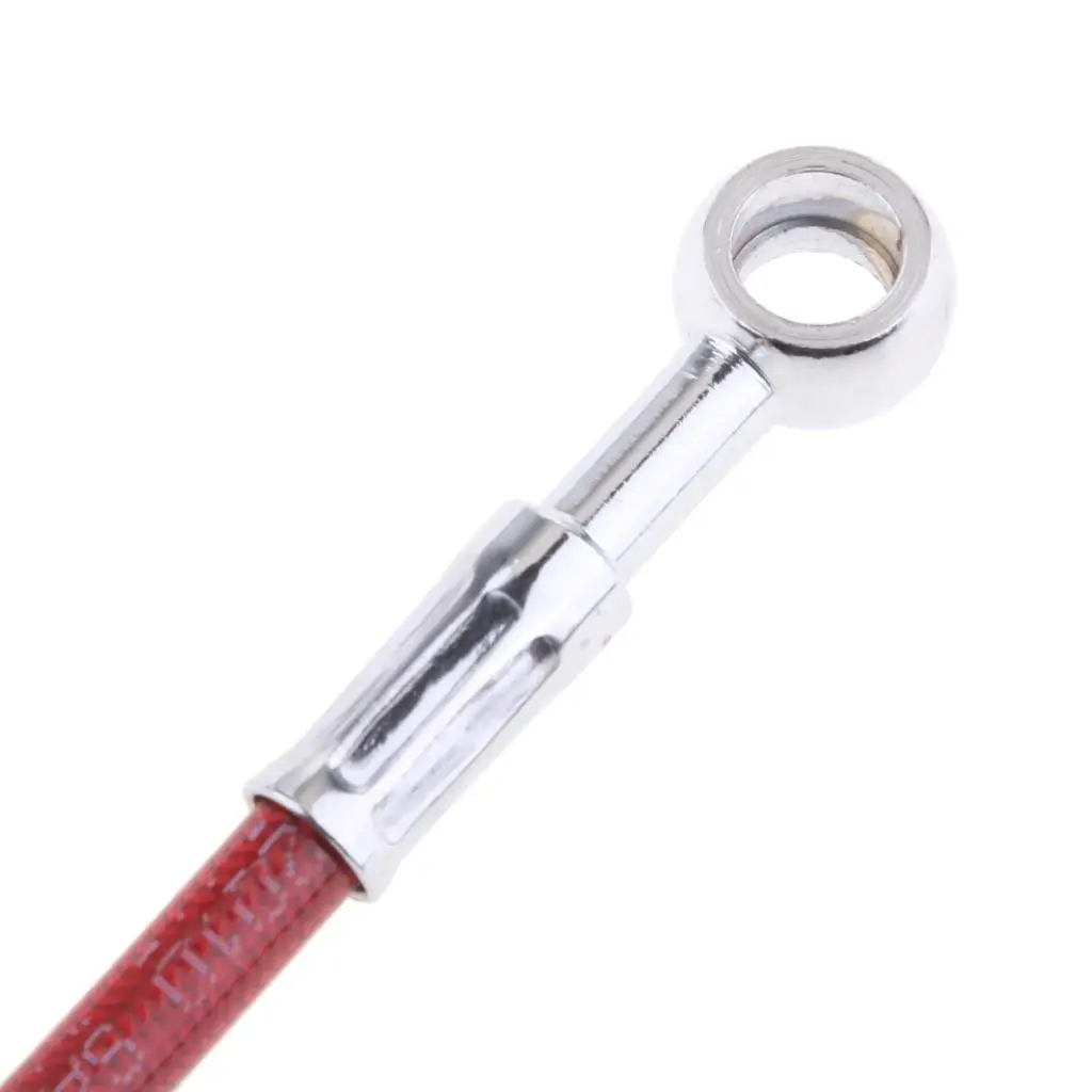 Universal Motorcycle Brake Hose 150cm Braided Stainless Steel Brake Line Red Metal Tube for Most Bikes