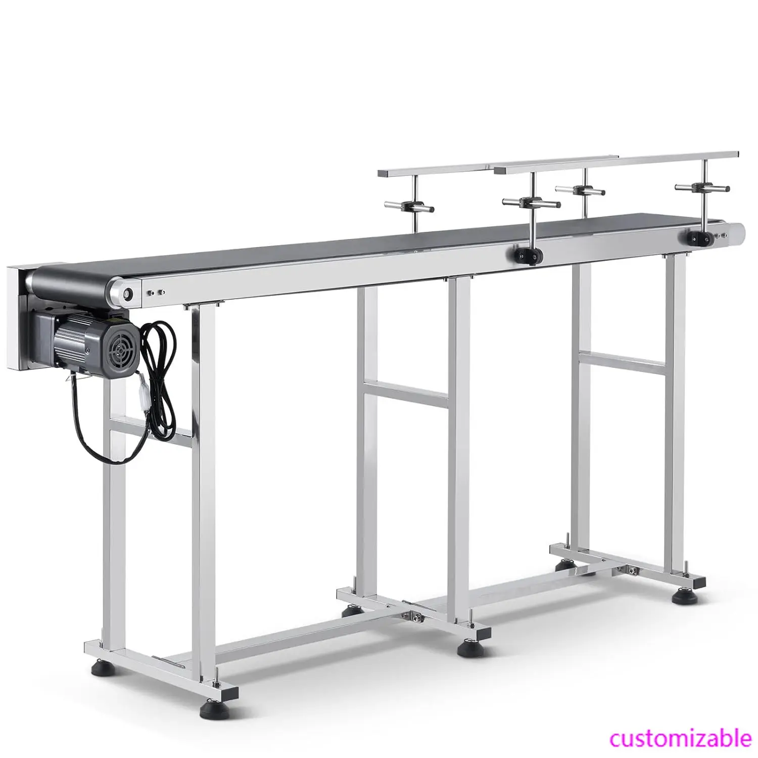 

Ленточный конвейер, 71-дюймовый конвейерный стол размером 7,8 дюйма, сверхмощный ременный конвейер с электроприводом из нержавеющей стали для струйных задач по кодированию