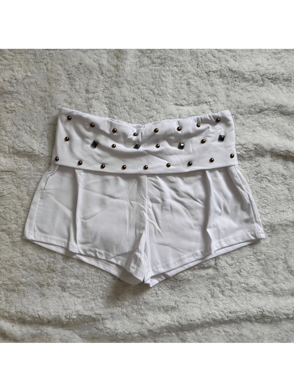Millennium Shorts retrô de strass escuro, punk gótico europeu americano Y2K, saia sexy de cintura baixa para menina quente, explosão de rua