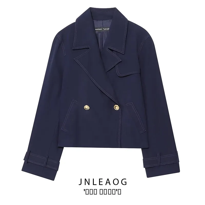 JNLEAOG Damen Faionable Zweireiher ort Jaet Herbst New Sle Design Sensation Vielseitiger Polyesterfasermantel