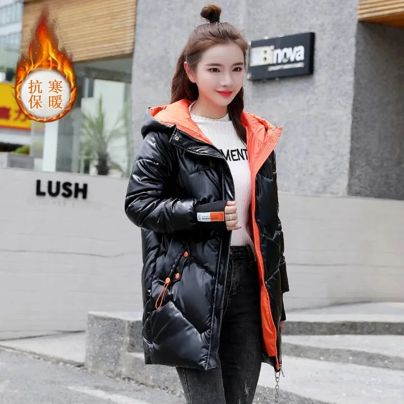 2023 New Women Winter Jacket Warm Long Parkas Female Thicken Hooded Loose Cotton Padded Jackets Snow Coats Waterproof Outwear