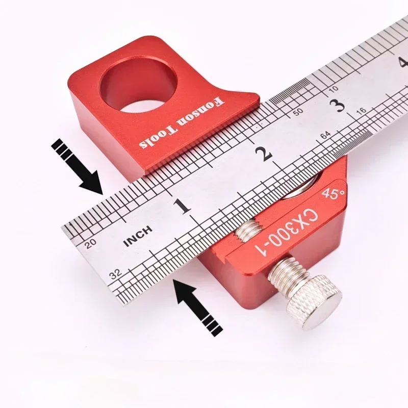 Steel Ruler Positioning Block 45/60/90 Degree Angle Scriber Line Marking Gauge Woodworking Square Scribe for Ruler Locator