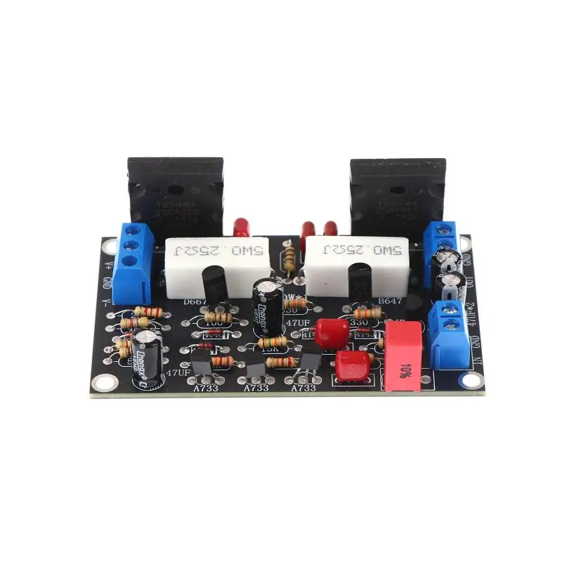 100W 1/2Pcs 2SC5200+2SA1943 Papan Amplifier Audio Mono Daya Tinggi dengan Relay Pelindung Speaker