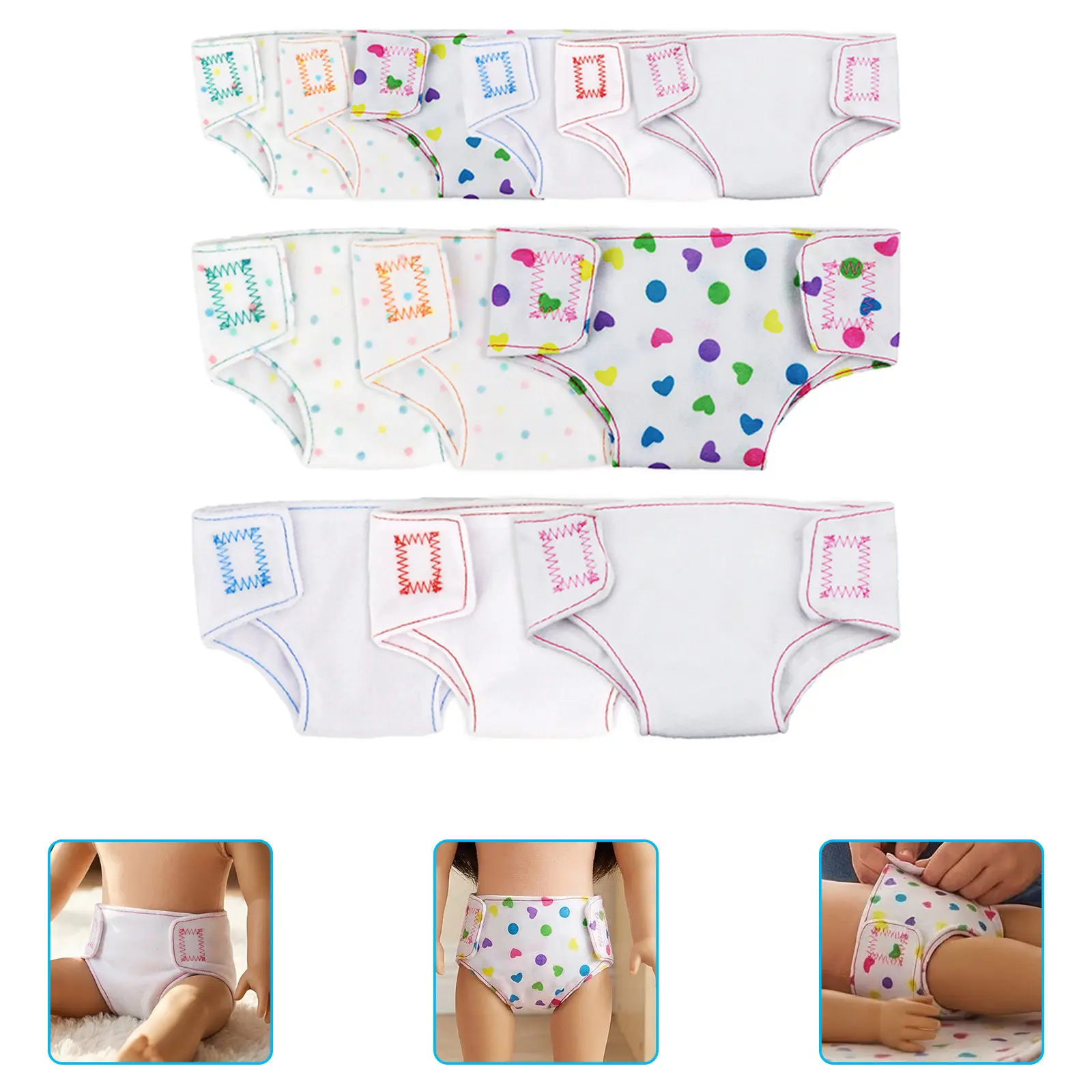

Clothes Accessories 12pcs 16 18 Inch Diapers Underwear for Baby Playset Nappies Changing Pants Toy