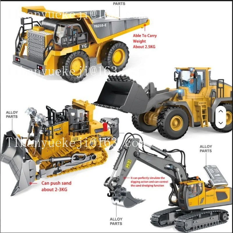1:20 Alloy 2.4Ghz 11 Channel Remote Control Excavator Remote Control Truck Excavator Set