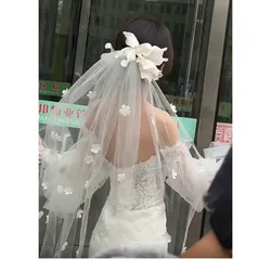 Forest Style Flower Bridal Veil Romantic Floral Hair Accessory for Bride