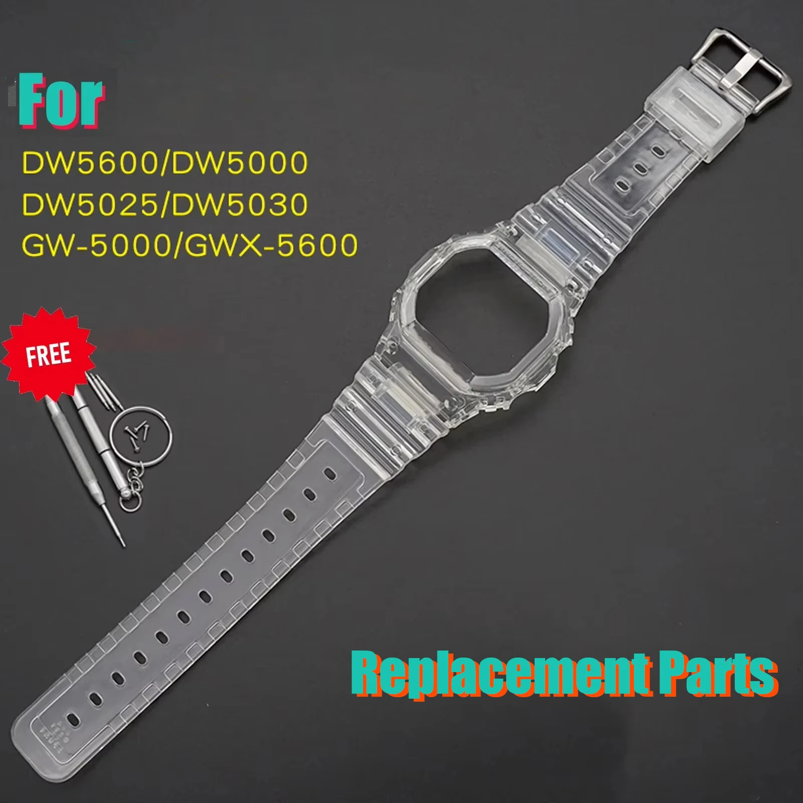 Watch Band Accessories for G-SHOCK DW5600 5700 GW5600 5000 5035 Watchband GB5600 DW5025 5030 Resin Strap Case Men Bezel