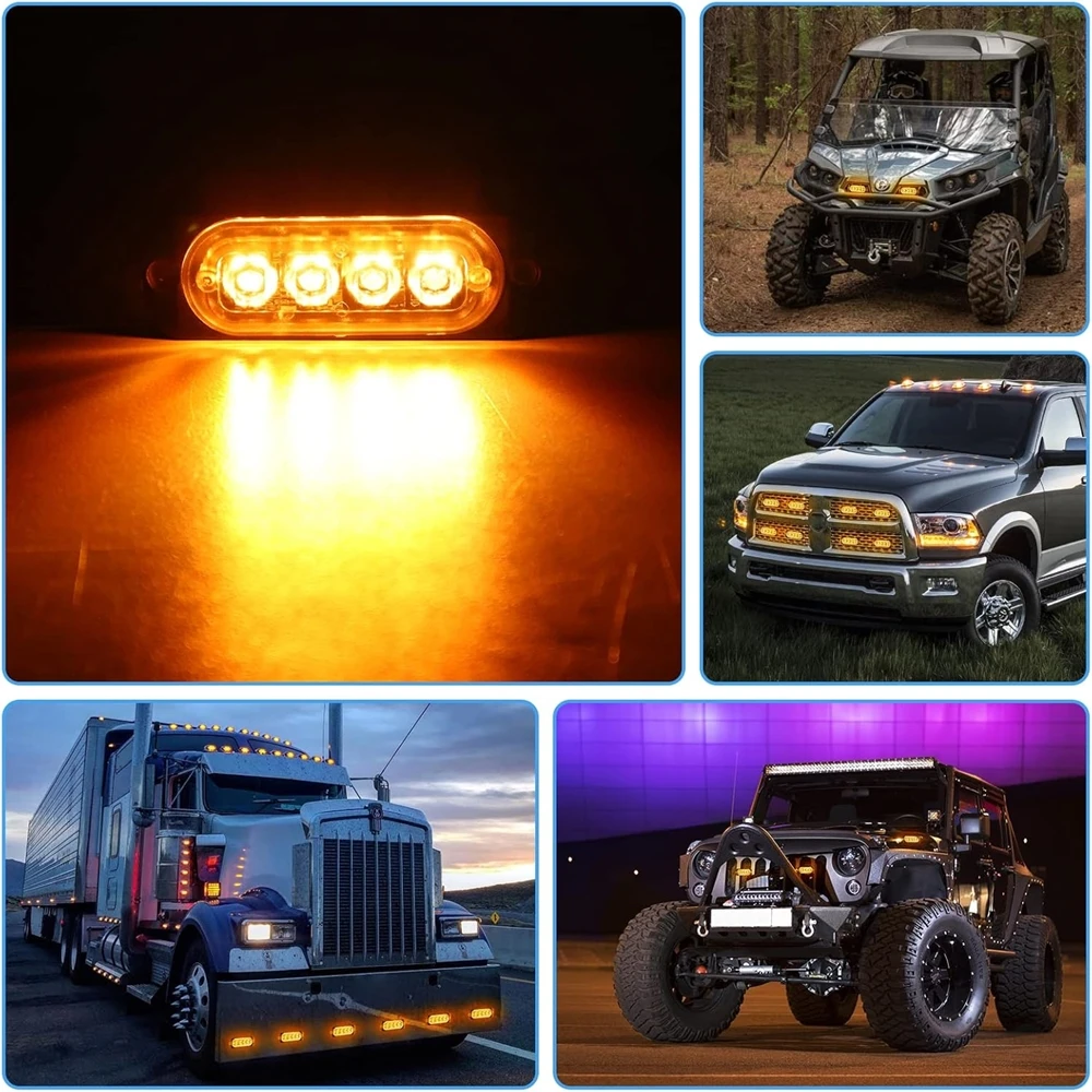 ضوء الطوارئ Stroboscopes 12 فولت 24 فولت العنبر LED مصبغة أضواء شاحنة الشرطة المتعري سيارة الطوارئ منارة ستروب مصباح إشارة