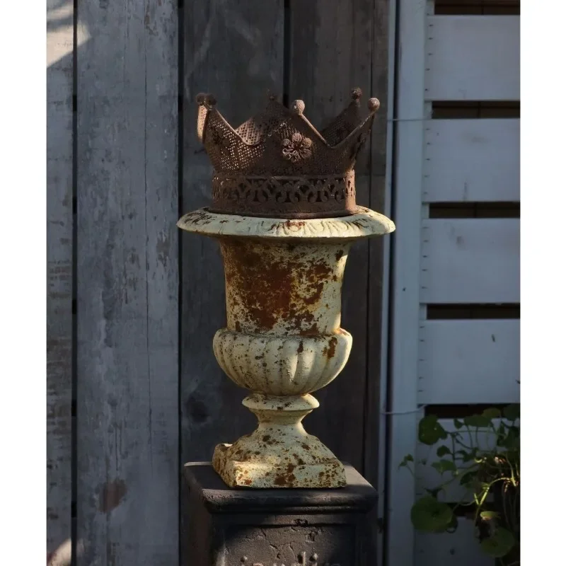 Imitation cast iron rust wine glass flower pot small size desktop gardening groceries decorative ornaments handicrafts