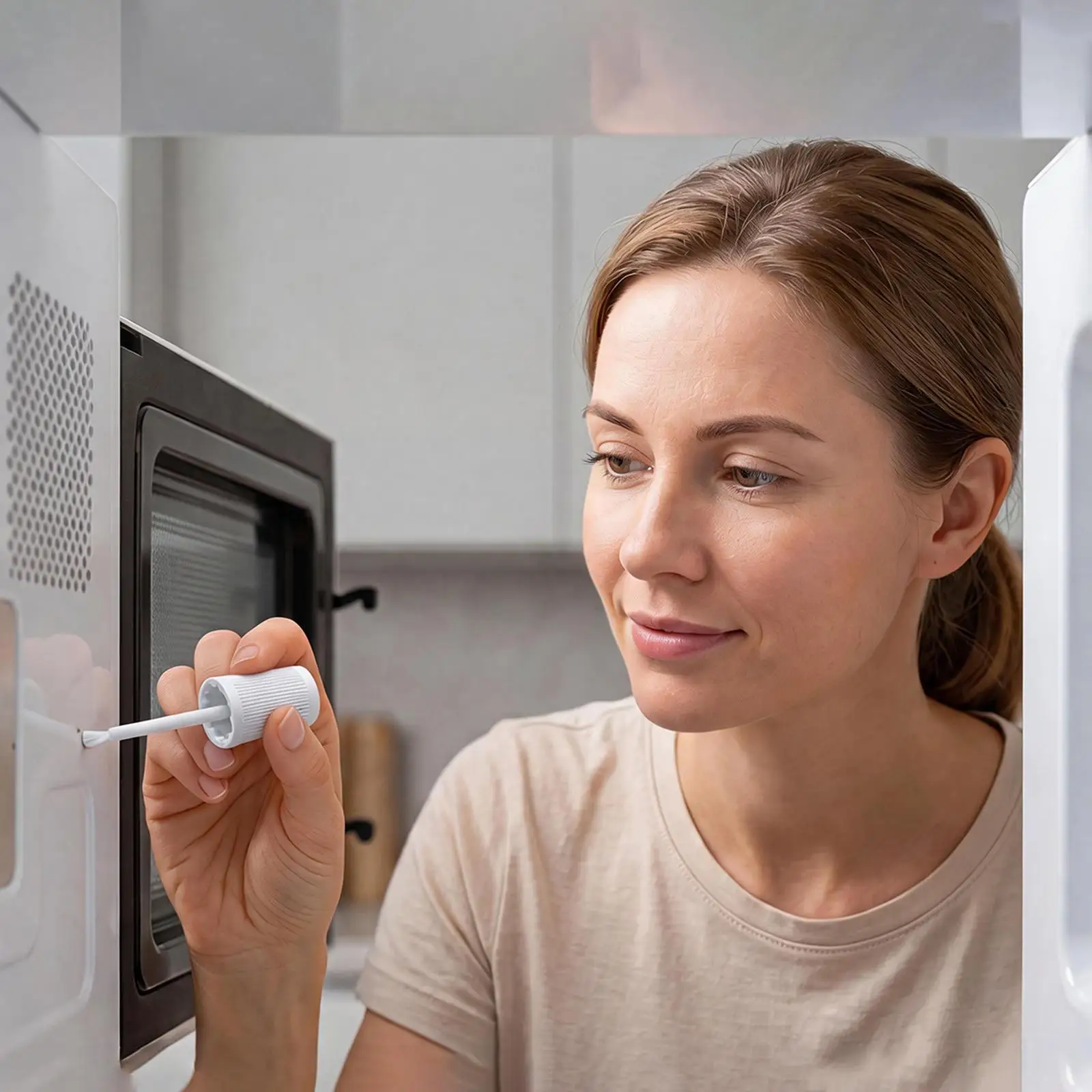 Microwave Cavity Paint 30ml with Brush Appliance Interior Touch-Up Coating Rust & Stain Resistant for Home Kitchen