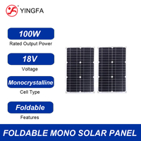 YINGFA 100W 18V Monocrystalline Solar Panel 8 USB Charging Ports Semi-Flexible Solar Battery Panel for Outdoor Power