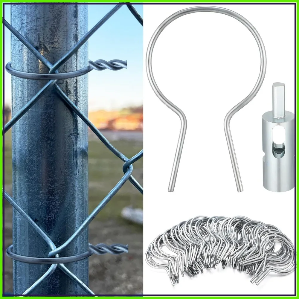 

200 PCS 2-3/8'' OD Twist Fence Ties 9 Gauge Galvanized Steel with Drill Chuck for Chain Link Mesh to Posts