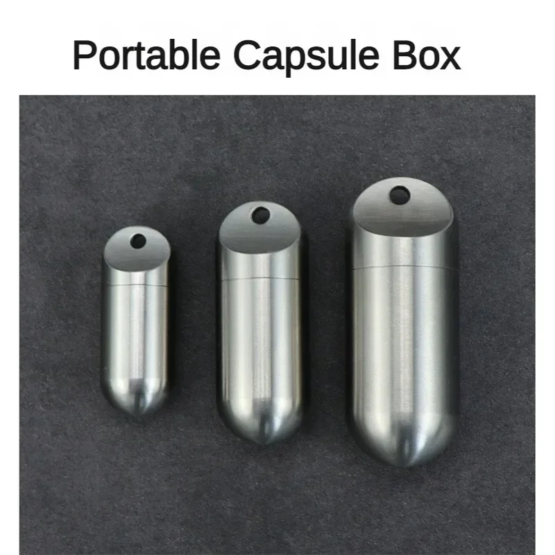 1Pcs Portable Waterproof Metal Capsule Box Mini Medicine Holder Stainless Steel Pill Case Mini Pill Holder EDC Tool Seal Bottle