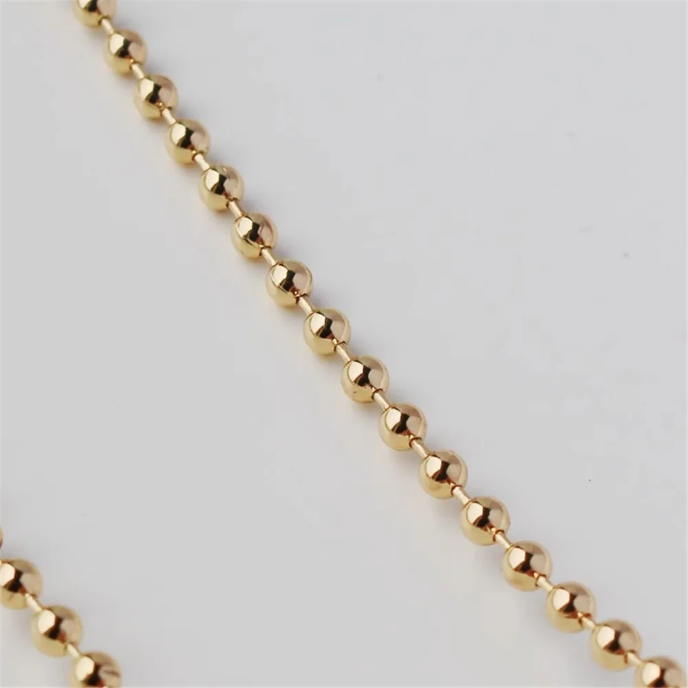 

14K Gold-coated Double Chain, Smooth Bead Chain, DIY Loose Chain, Work in Progress, 3.0mm