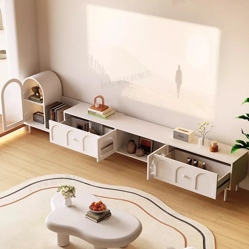 

White Vertical Tv Stand Glass Doors Modern Entertainment Center Tv Stand Console Living Room Muebles De Salon Furnitures
