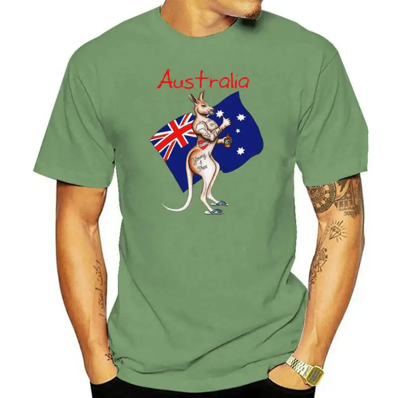 Australia Flag Kangaroo T-shirt For Men Plus Size Cotton Team Tee Shirt 4XL 5XL 6XL Camiseta