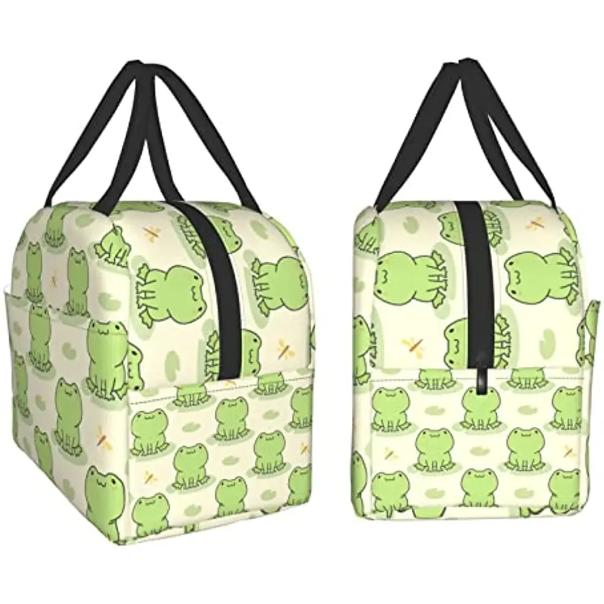 Funny Cute Frog Animal Lunch Box Bag Reusable Insulated Lunch Tote with Handle for Work Outdoor Travel