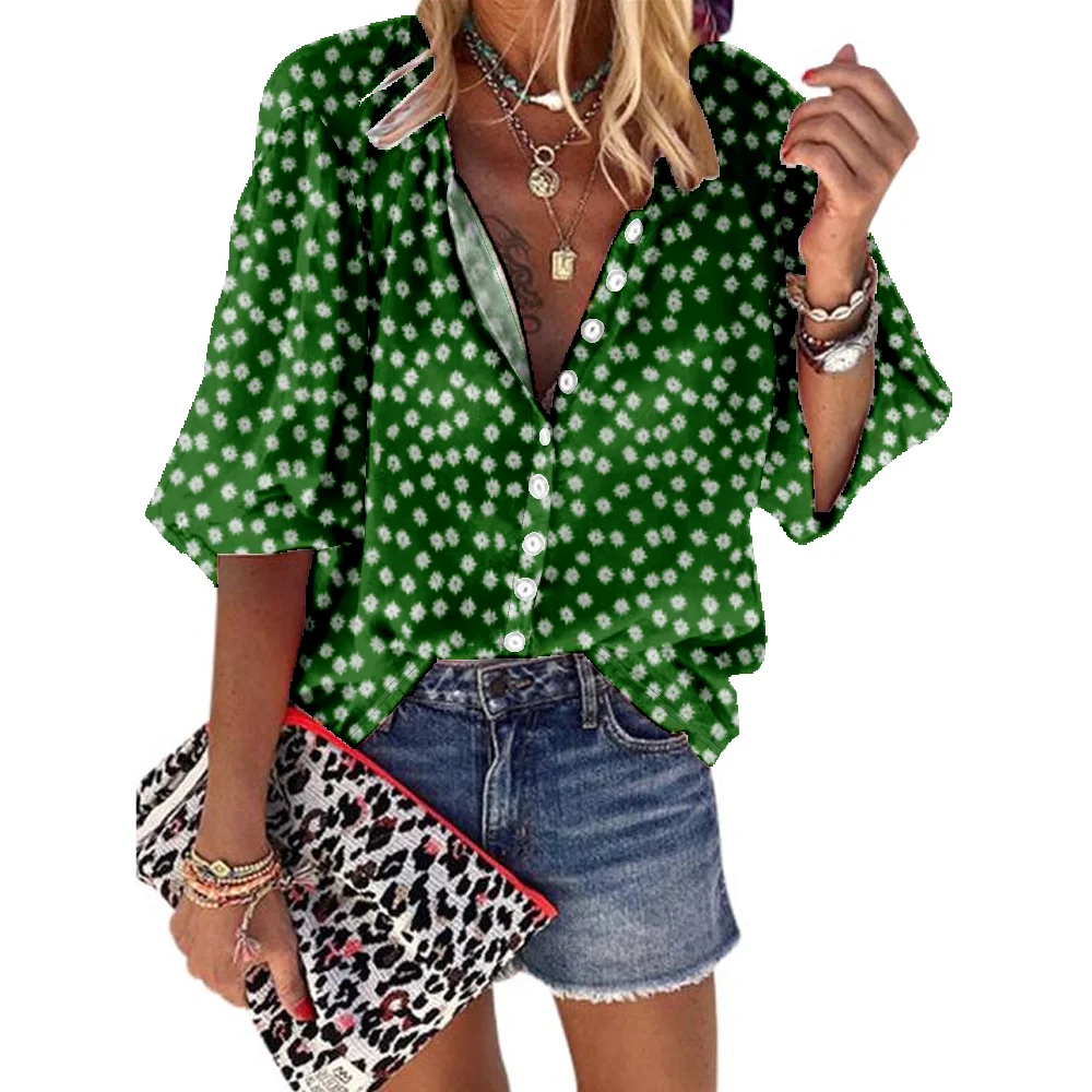 Retro Design Leopard Print Shirt Spring Summer Fashion Women Casual Blouse Loose Tops Y2k Clothes Streetwear Harajuku Clothing