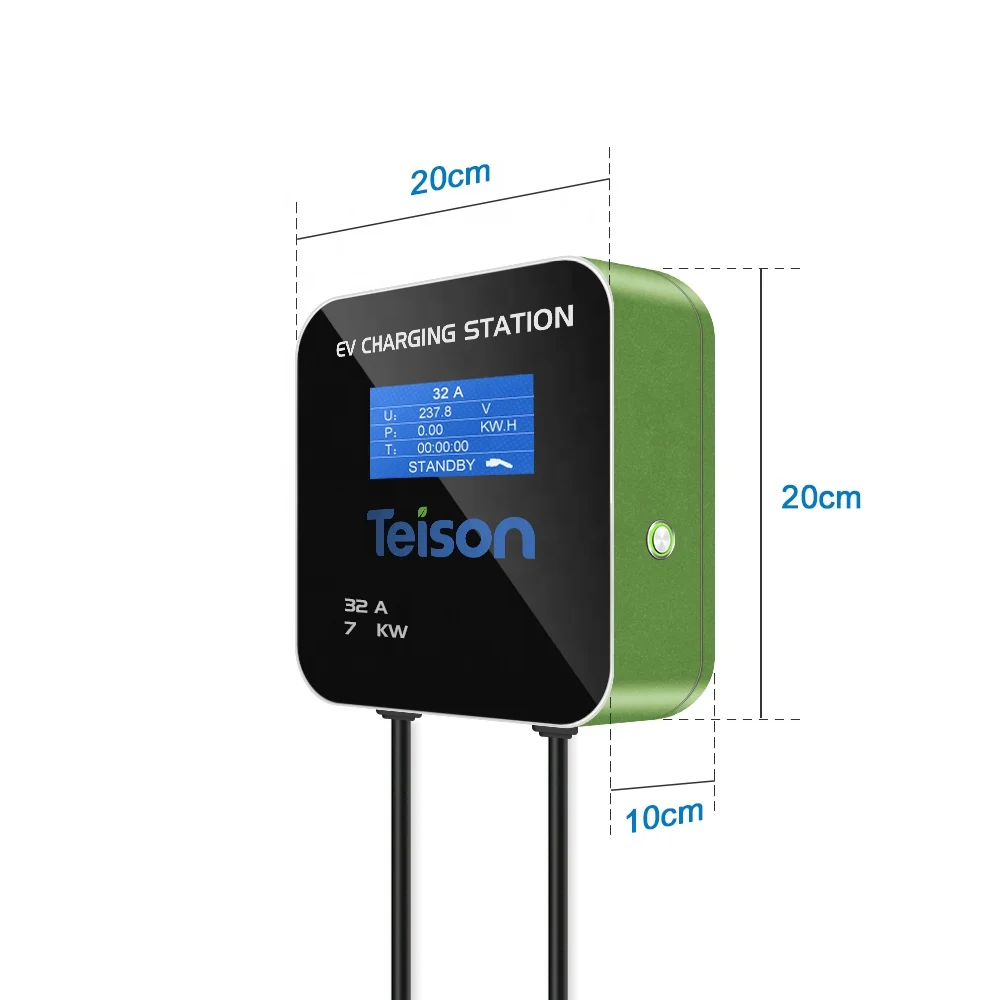 Teison IEC 62196-2 نوع 2 التوصيل التيار المتناوب صندوق الحائط ev شاحن 7.4kw المستوى 2 evse شحن كومة