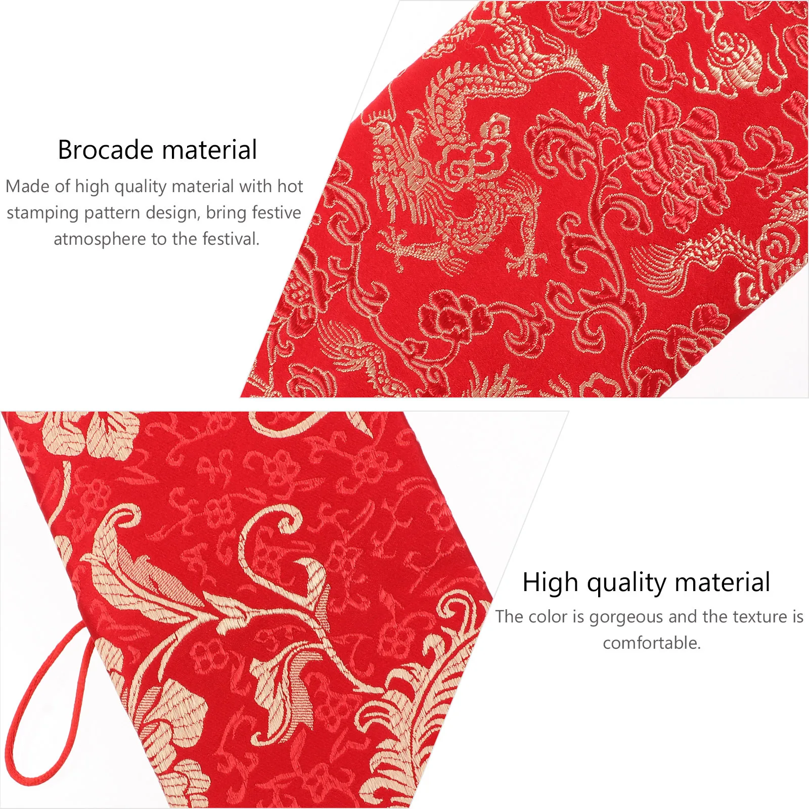 

2Pcs Chinese New Year Red Envelopes Brocade Gold Stamping Lucky Money Packets Spring Festival Gift Bag Prosperity Blessings