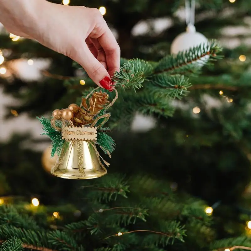 クリスマスツリー用の金属製ベル装飾品、ベリー付きの休日の装飾、家の装飾
