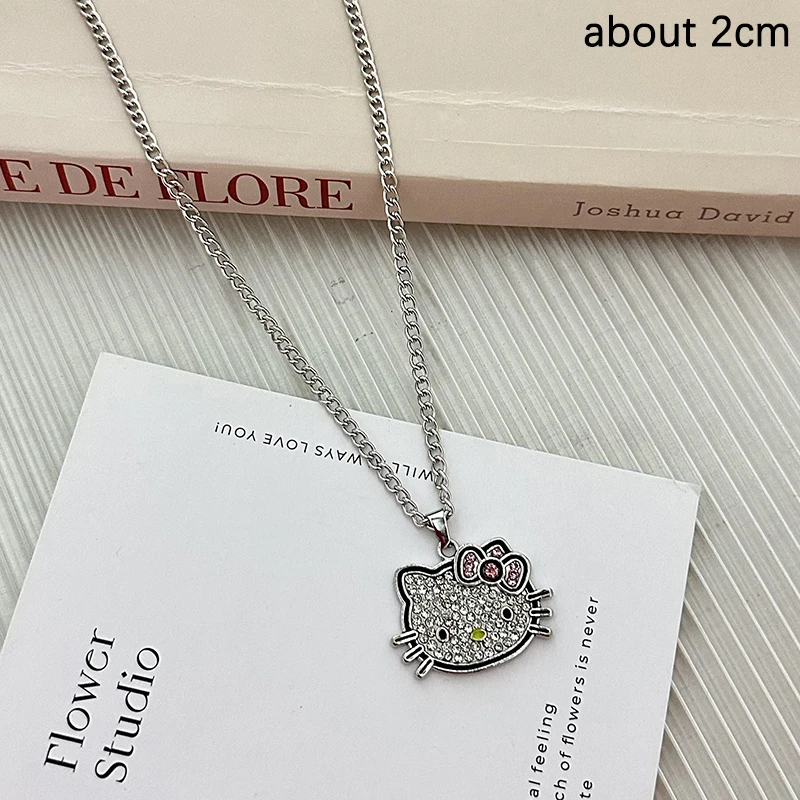 Cartoon Necklace With Diamond Cats Pendants Cute Trendy Students Clavicle Chains