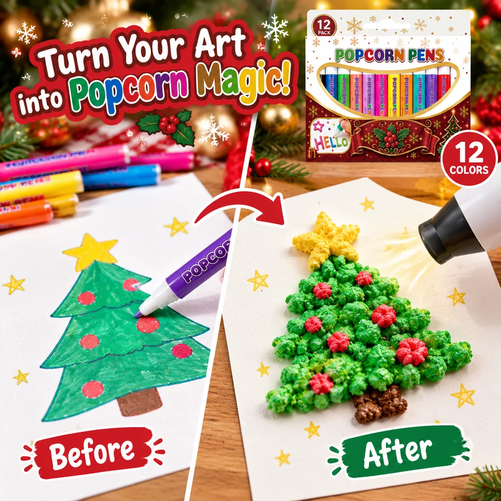 Christmas Puffy Pens 12 Colors 3D Puff Effect Craft Pens DIY Painting Markers for Cards Journals Projects Enthusiast Nice Gift