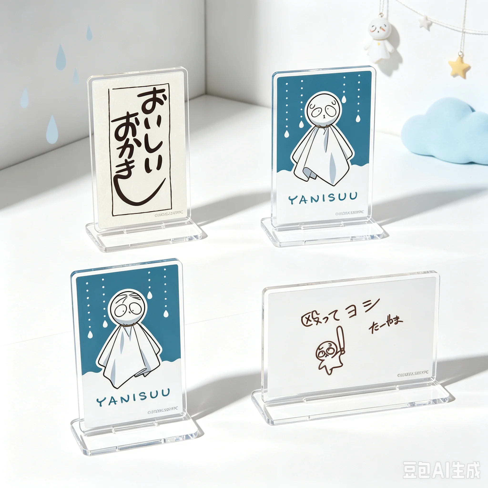 Classic 15cm Anime Behind The Supermarket, Smoking With You Acrylic Stand Model Bookshelf Decoration Lovely Products Keychain