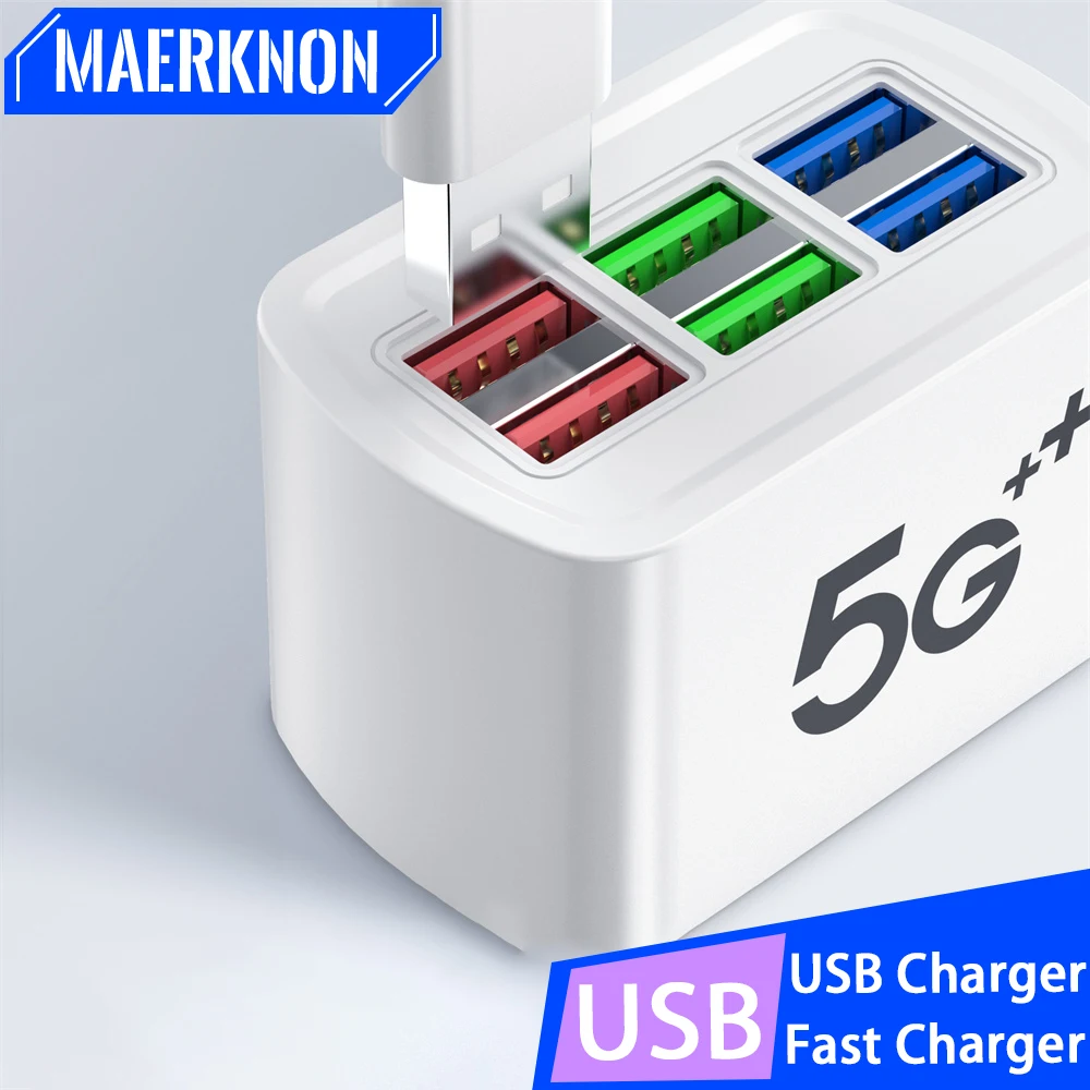 

USB Charger Multiport Fast Charging Phone Travel Power Socket Adapter For iPhone Xiaomi 15 OPPO Samsung Type C Mini Wall Charger